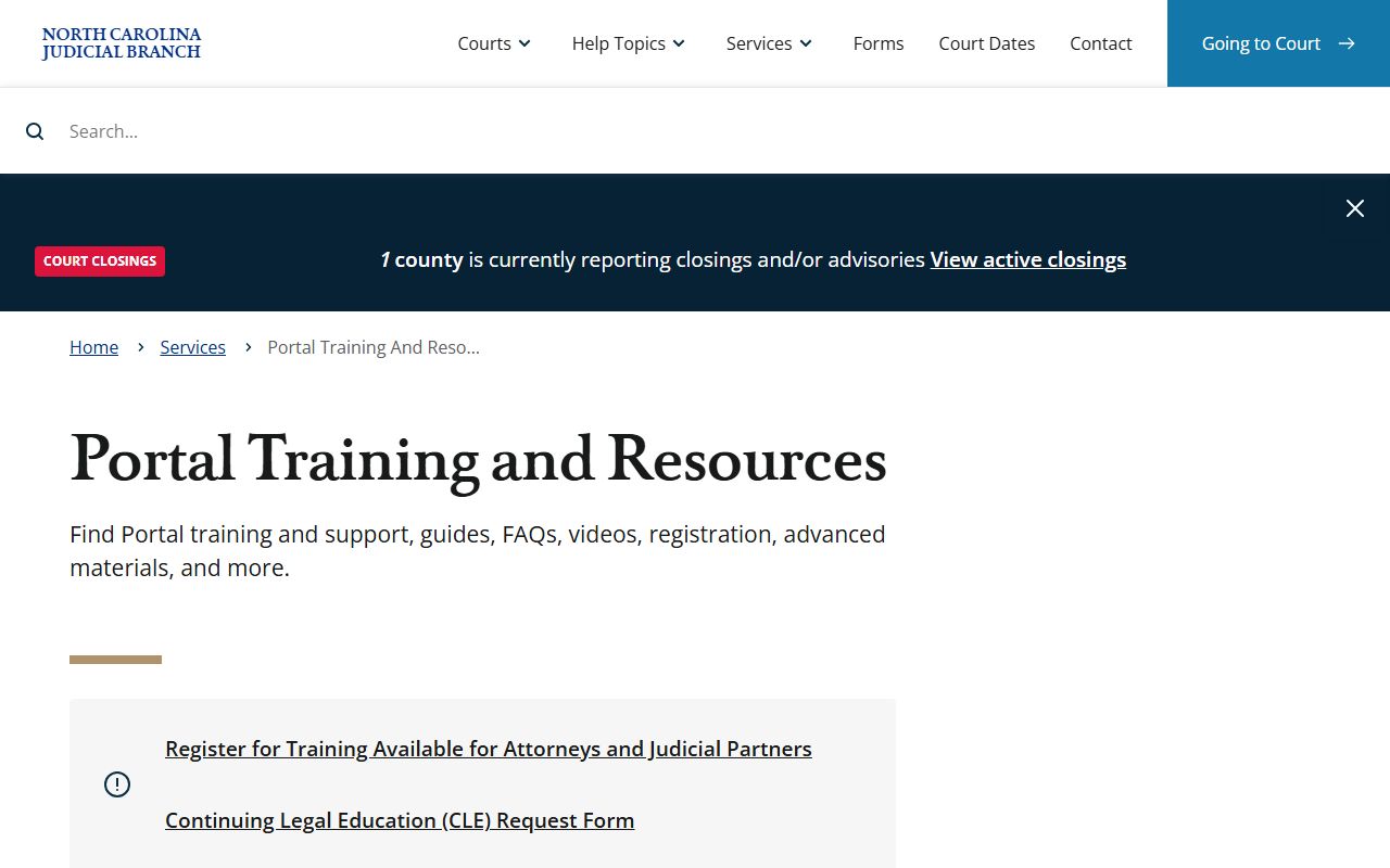 Forsyth County court dockets and hearings portal training for court records