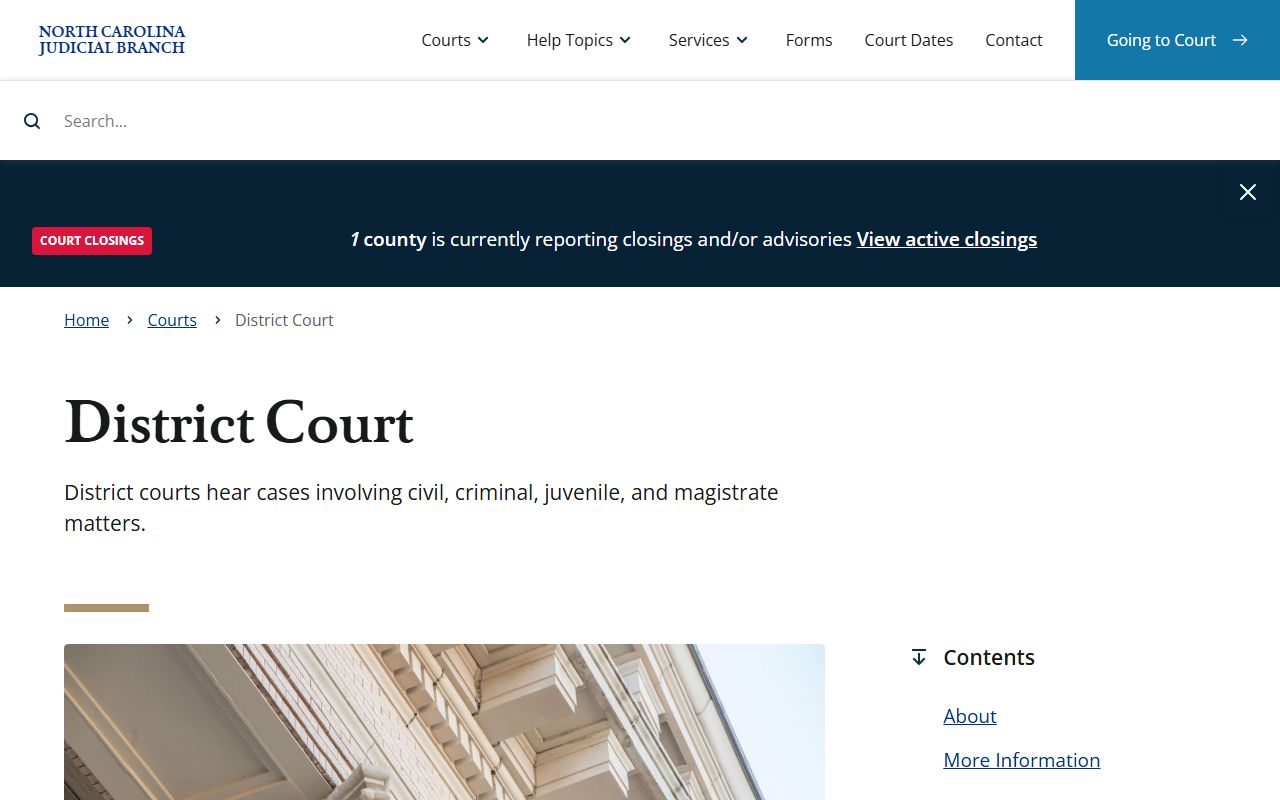 Forsyth County District Court case types and process