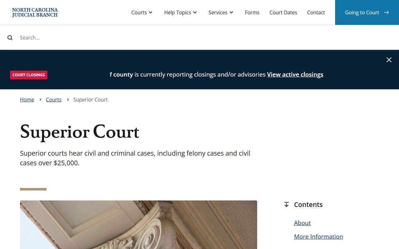 Forsyth County District Court and Superior Court division comparison