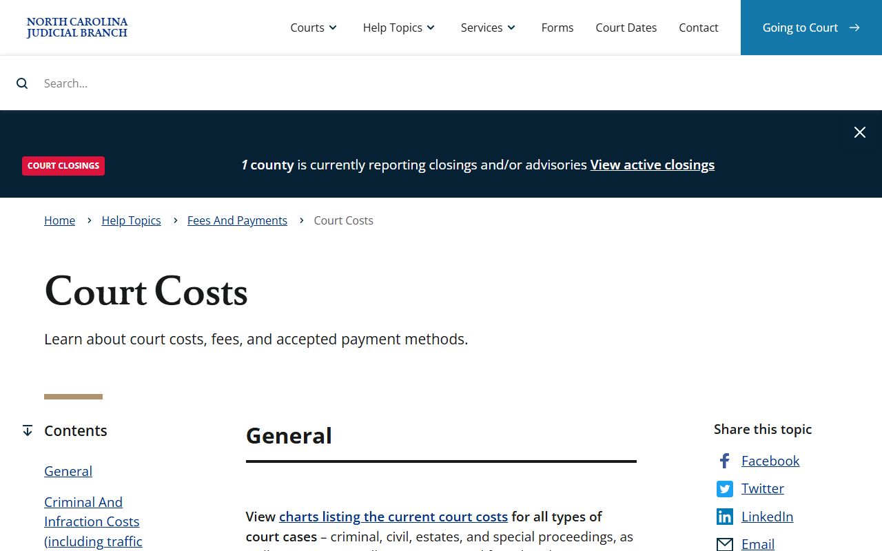 Forsyth County traffic court records court costs help topic